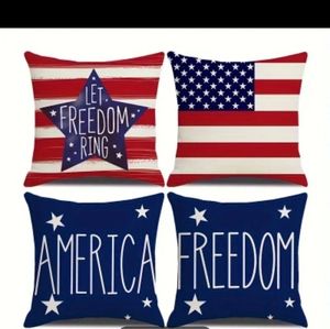 New set of 4 Patriotic Pillow Covers 18x18